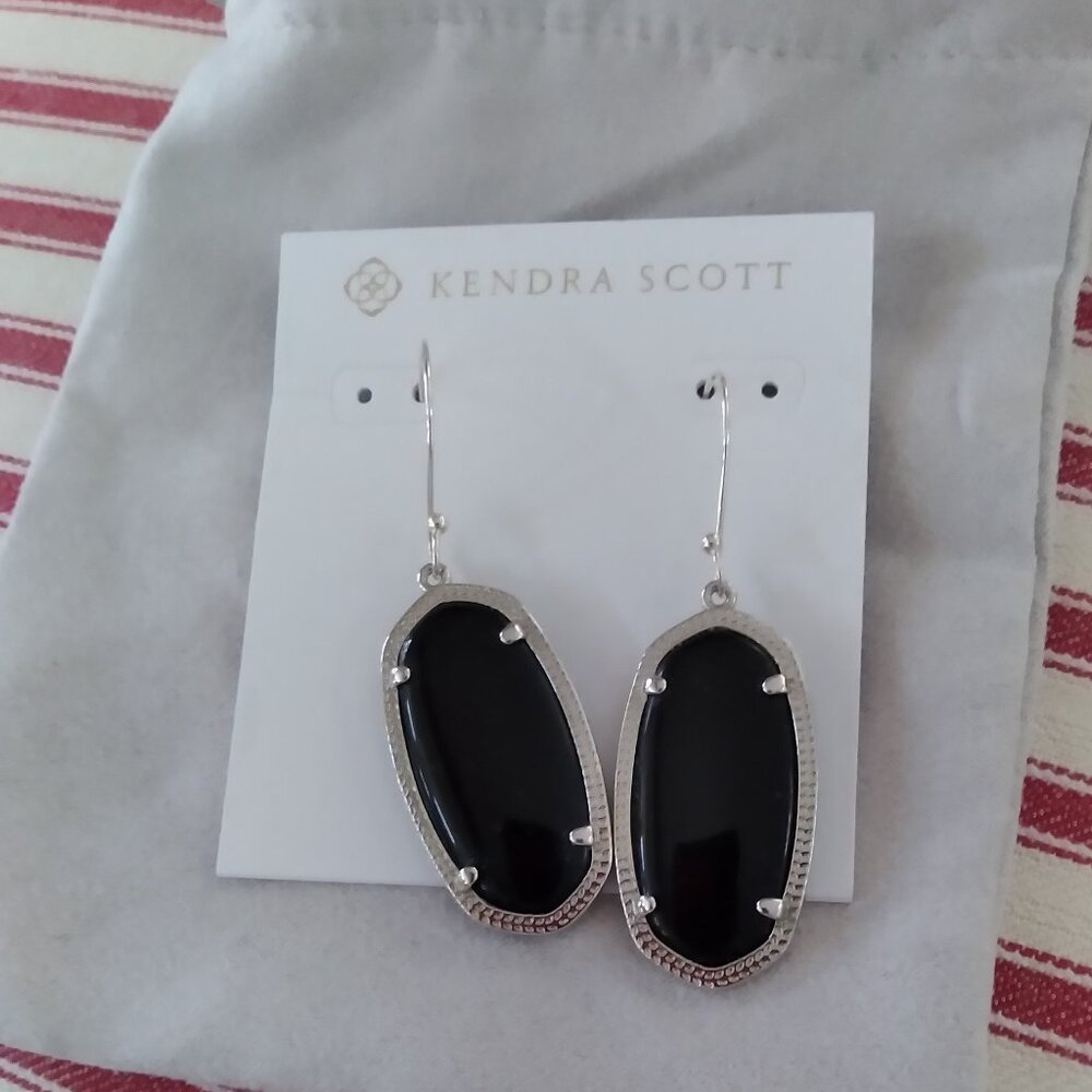 Kendra Scott Silver and Black Earrings